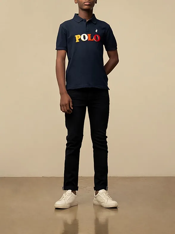 Polo Boys Kyle Short Sleeve Golfer Navy - Image 2