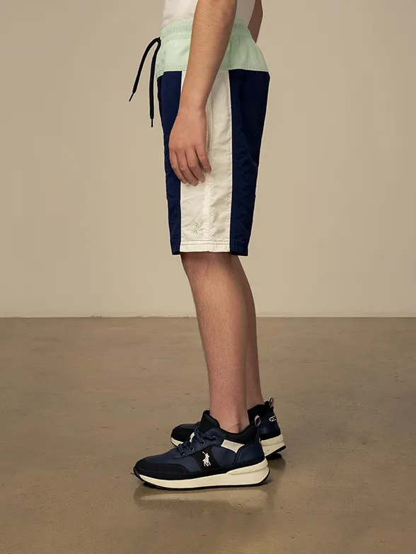 Polo Boys Ayden Colour Blocked Beach Shorts Turquoise - Image 4