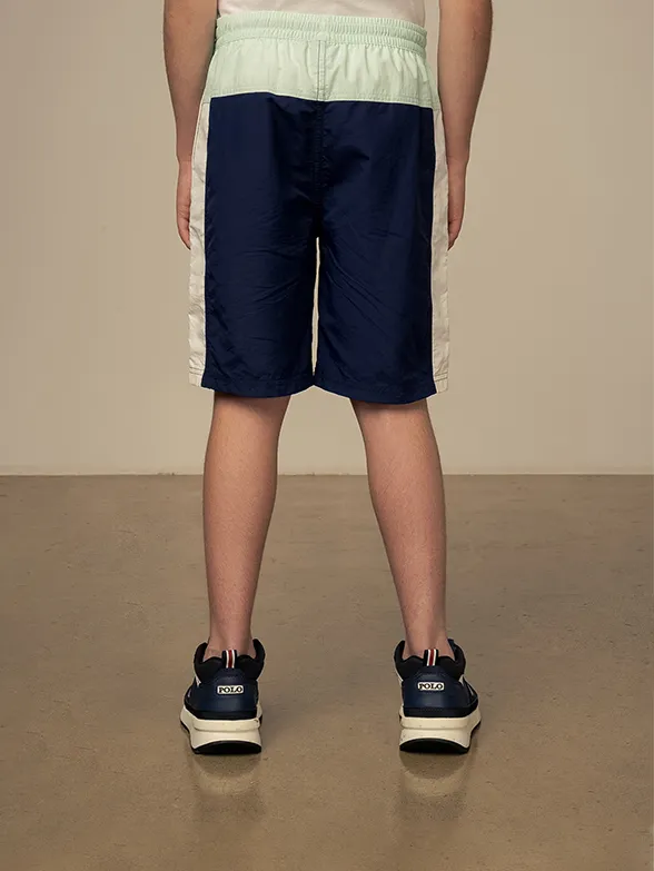 Polo Boys Ayden Colour Blocked Beach Shorts Turquoise - Image 2