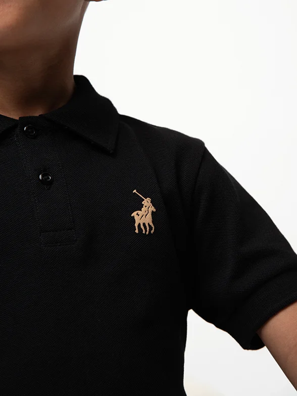 Polo Boys Preston Short Sleeve Golfer Black - Image 2
