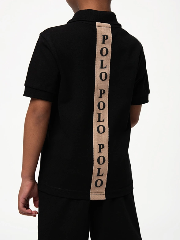 Polo Boys Preston Short Sleeve Golfer Black - Image 4