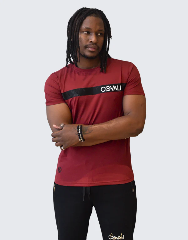Covali Modela Burgandy Premium Cotton T-shirt - Image 2