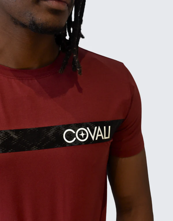 Covali Modela Burgandy Premium Cotton T-shirt - Image 4