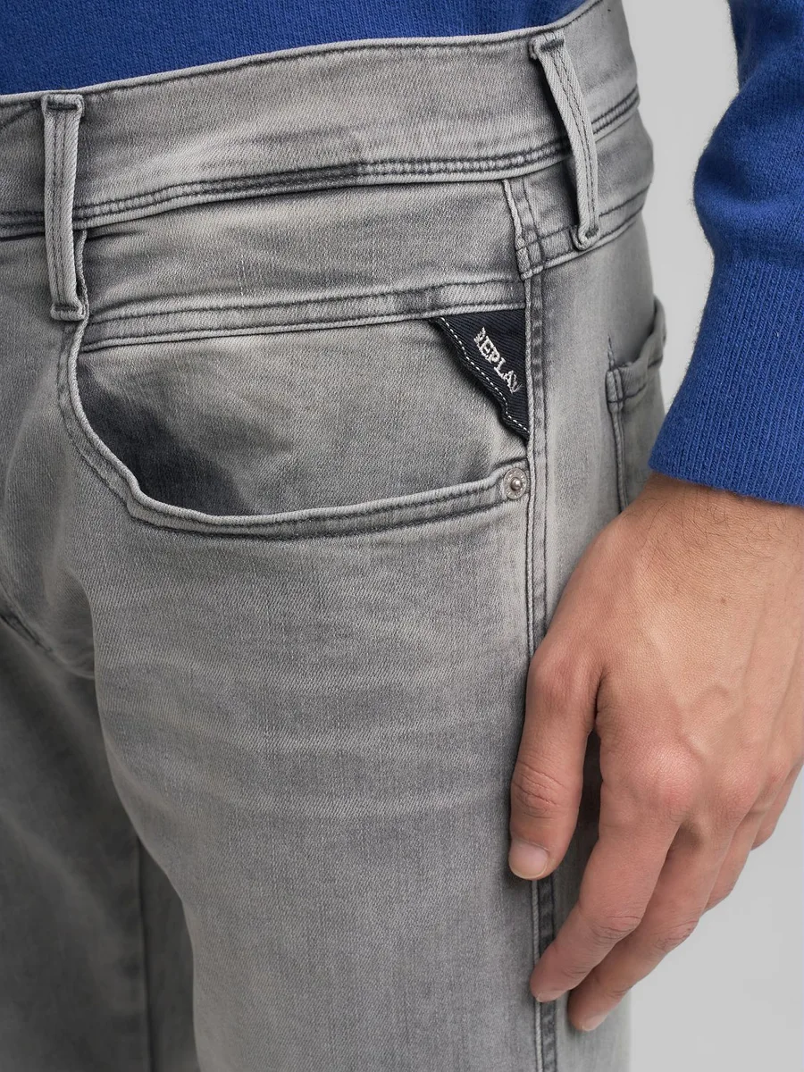 Replay Anbas Hyperflex Men's Grey Slim-Fit Jeans - Image 4