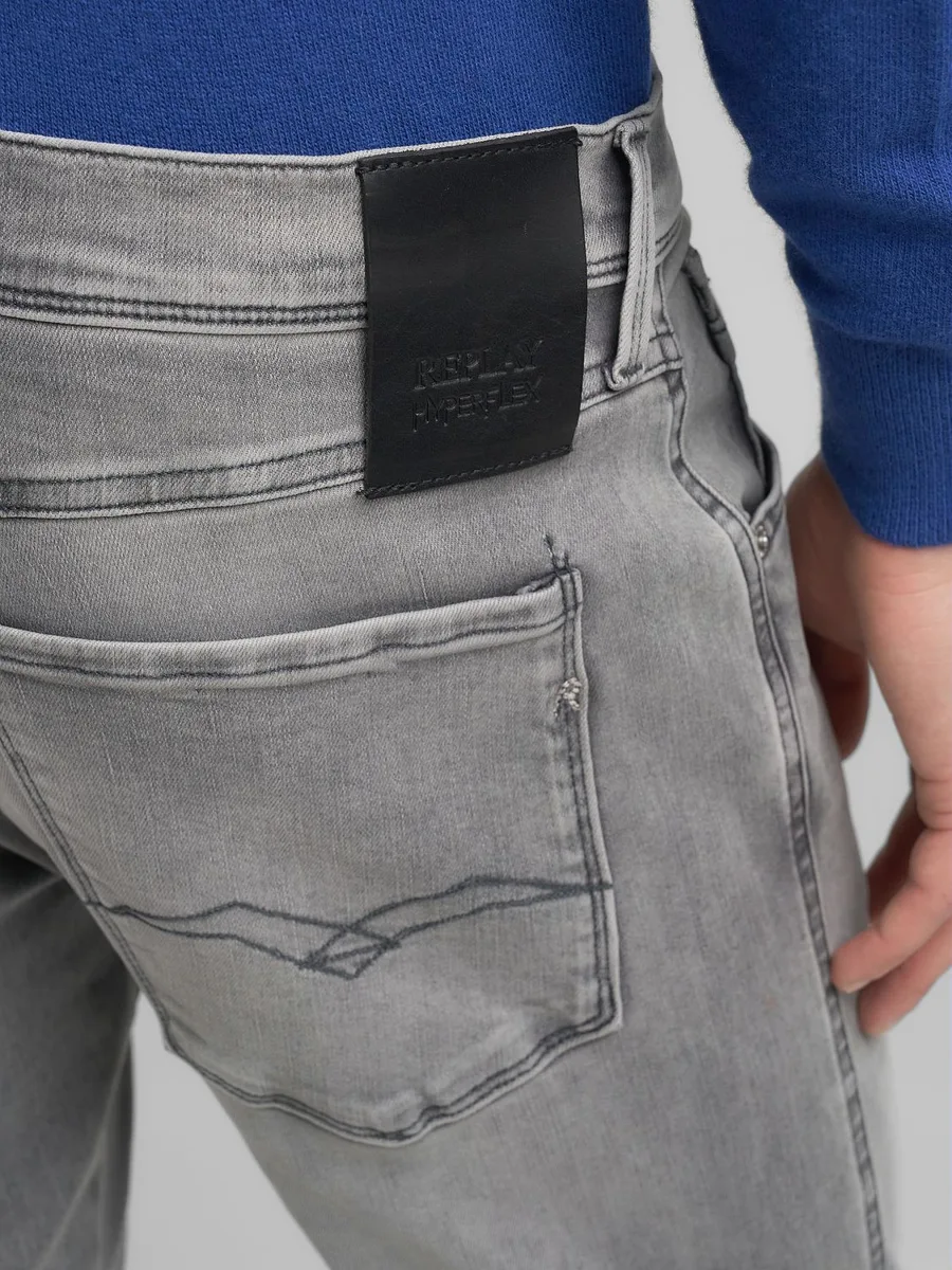 Replay Anbas Hyperflex Men's Grey Slim-Fit Jeans - Image 3