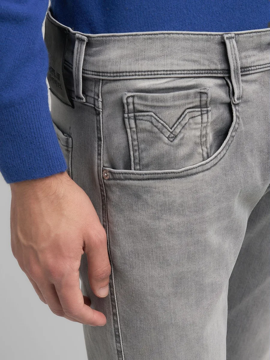 Replay Anbas Hyperflex Men's Grey Slim-Fit Jeans - Image 2