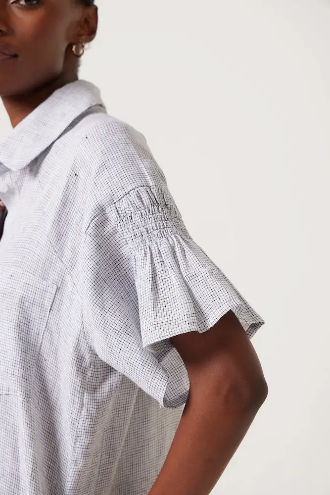 Smudj Mira Linen Check Dress - Image 4