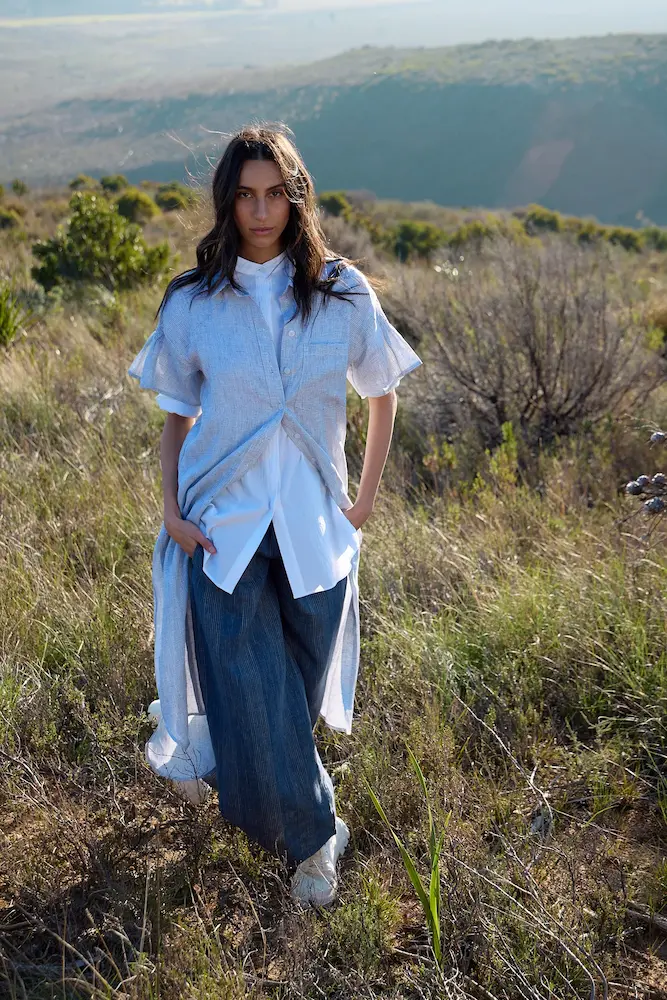 Smudj Mira Linen Check Dress - Image 5