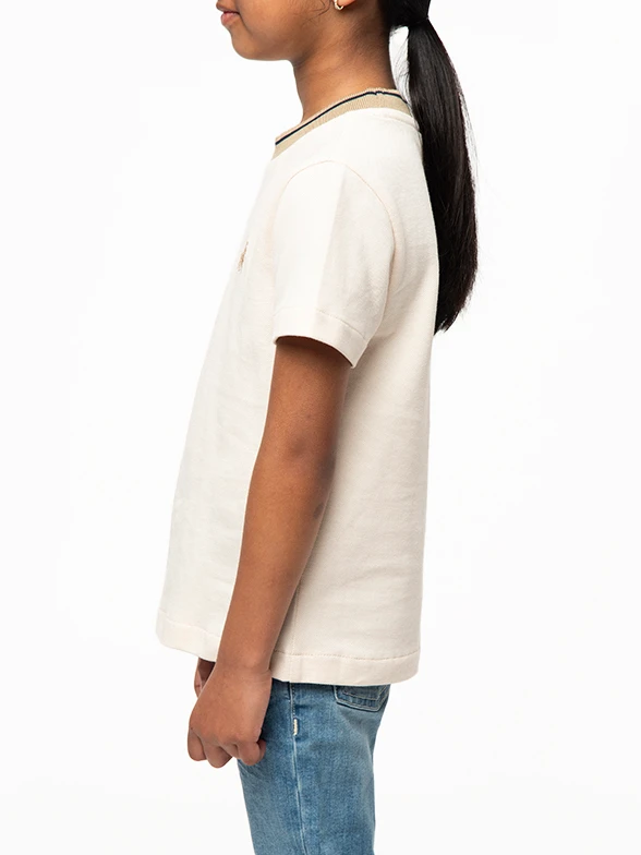 Girls Asha Short Sleeve Pique T-shirt Sand - Image 4