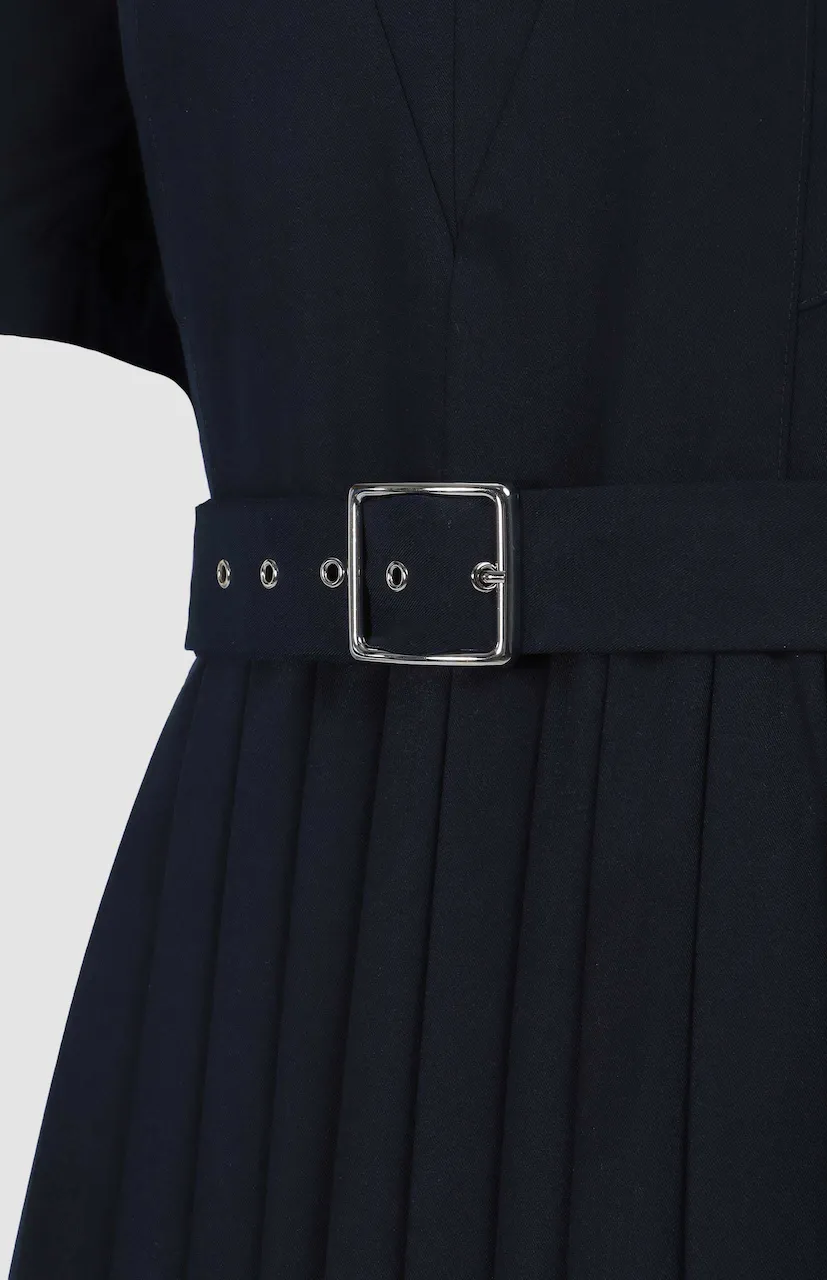 Pringle Womens Hannah Pleat Dress Navy - Image 3