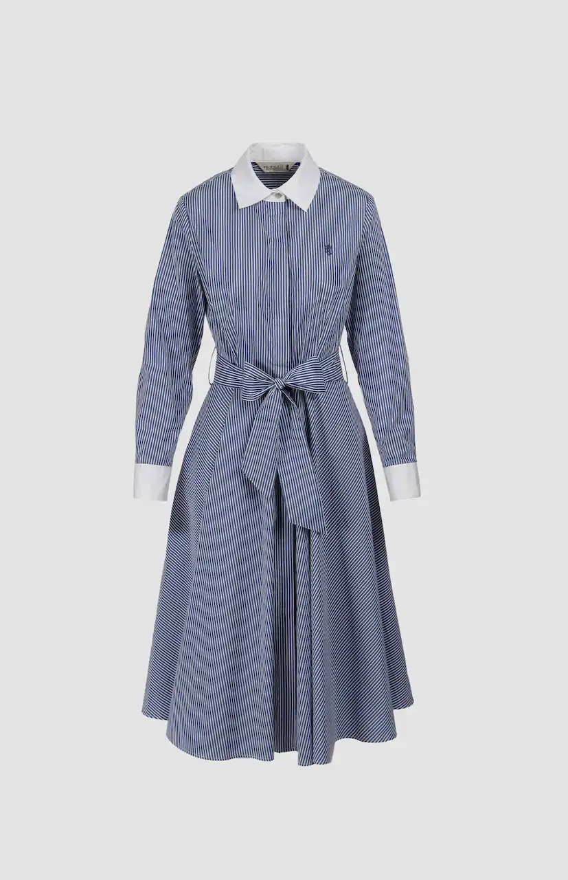 Pringle Womens Gen Striped Shirt Dress Blue