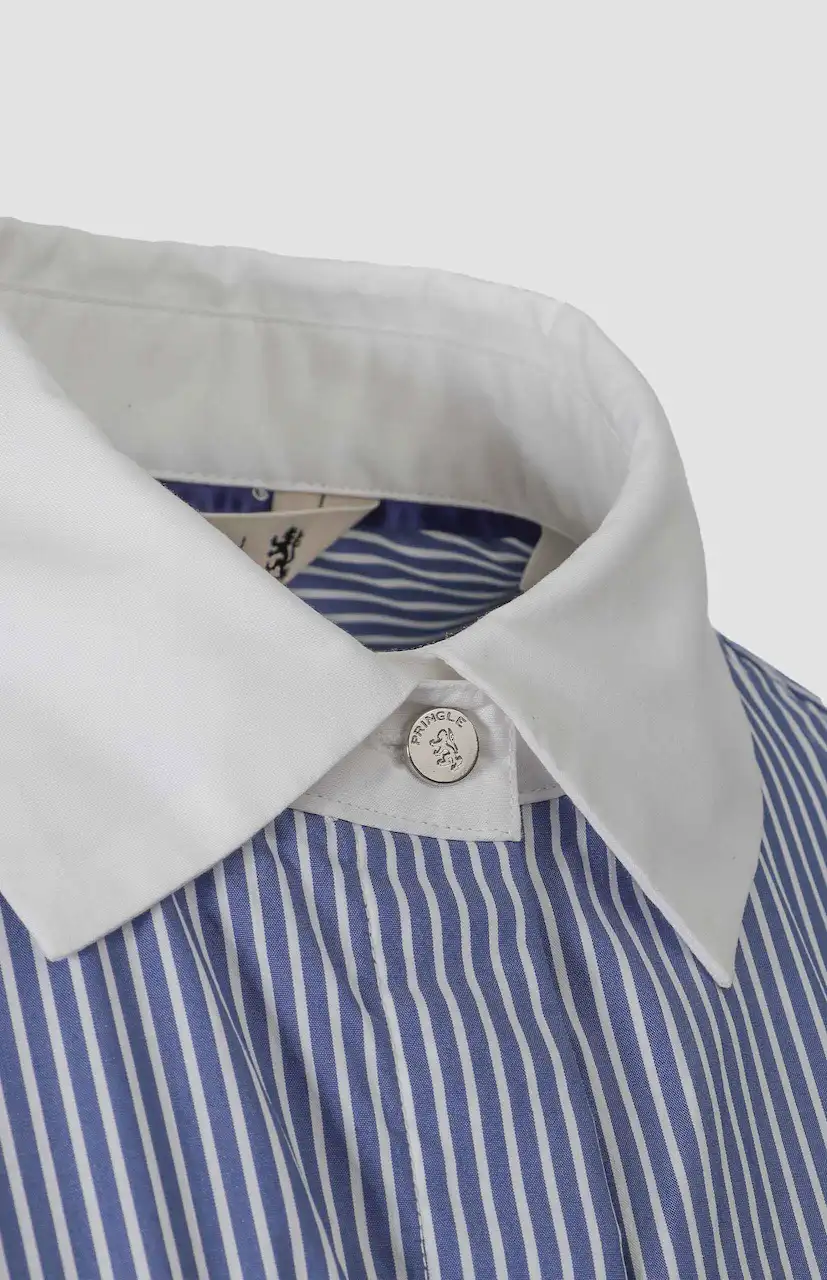 Pringle Womens Gen Striped Shirt Dress Blue - Image 2