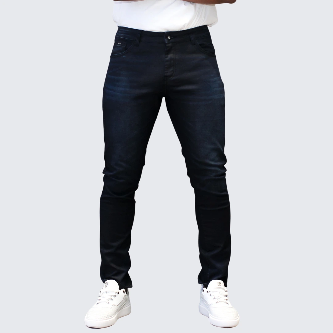Pure Premium Arichi Black Regular Fit Wax Jeans - Image 4