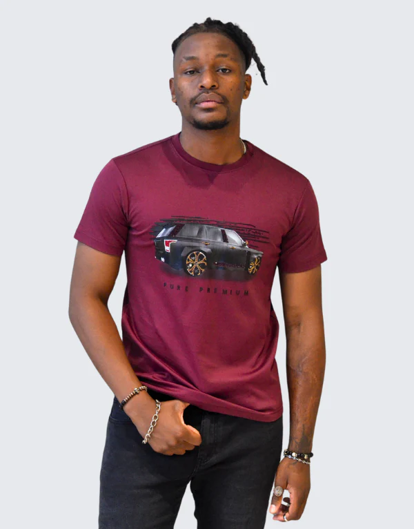 Pure Premium Carro R Burgandy Men's T-shirt - Image 2