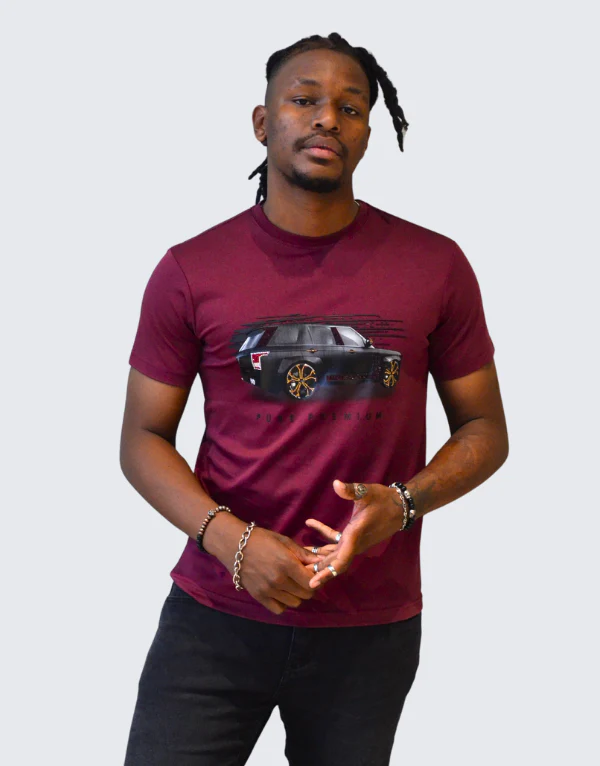 Pure Premium Carro R Burgandy Men's T-shirt - Image 4