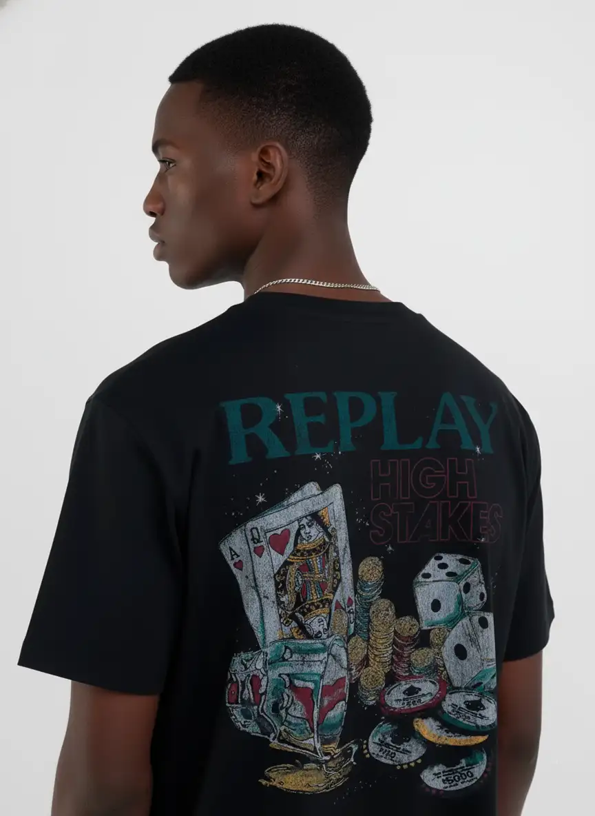 Replay High Stakes Black Tshirt - Image 2