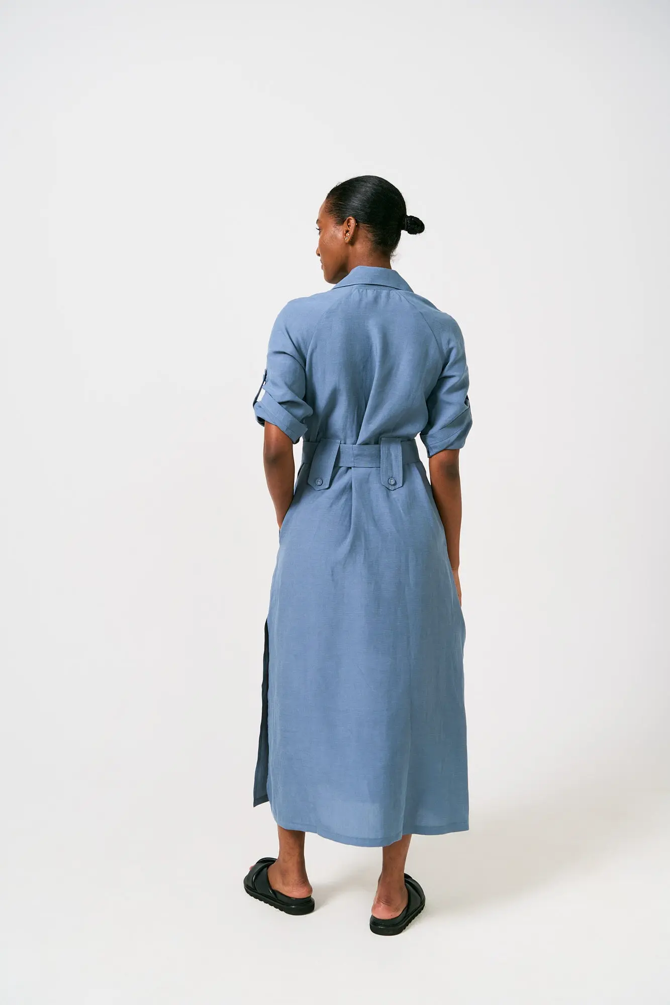 Smudj Shayna Utility Linen Dress - Image 7