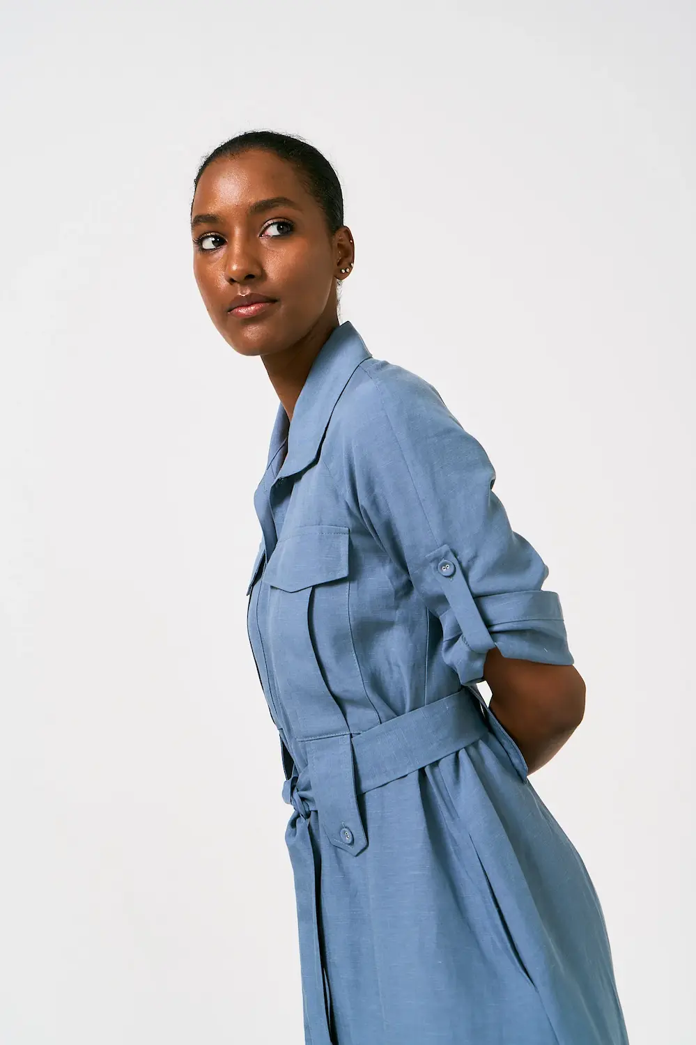 Smudj Shayna Utility Linen Dress - Image 8