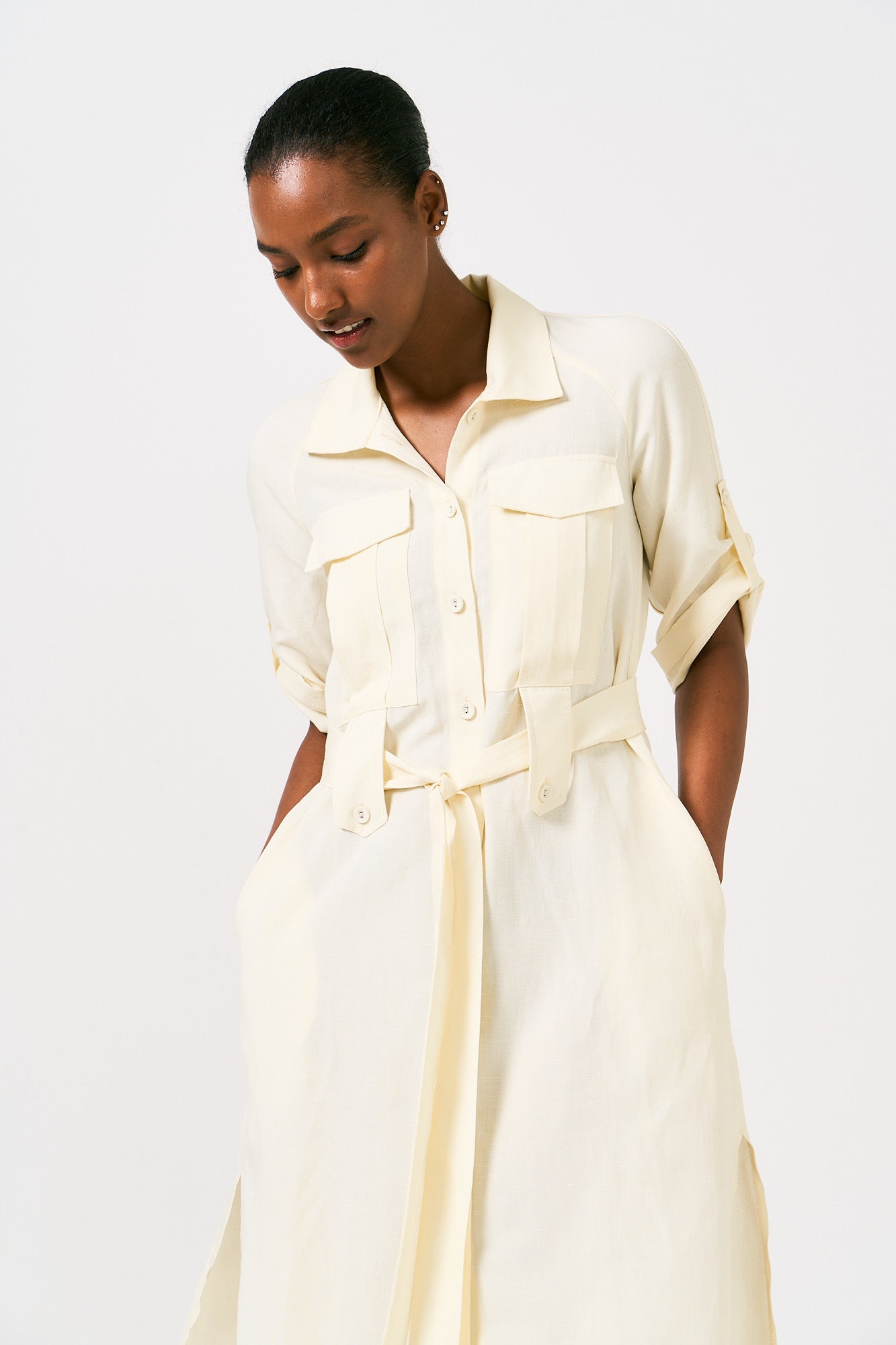 Smudj Shayna Utility Linen Dress - Image 5