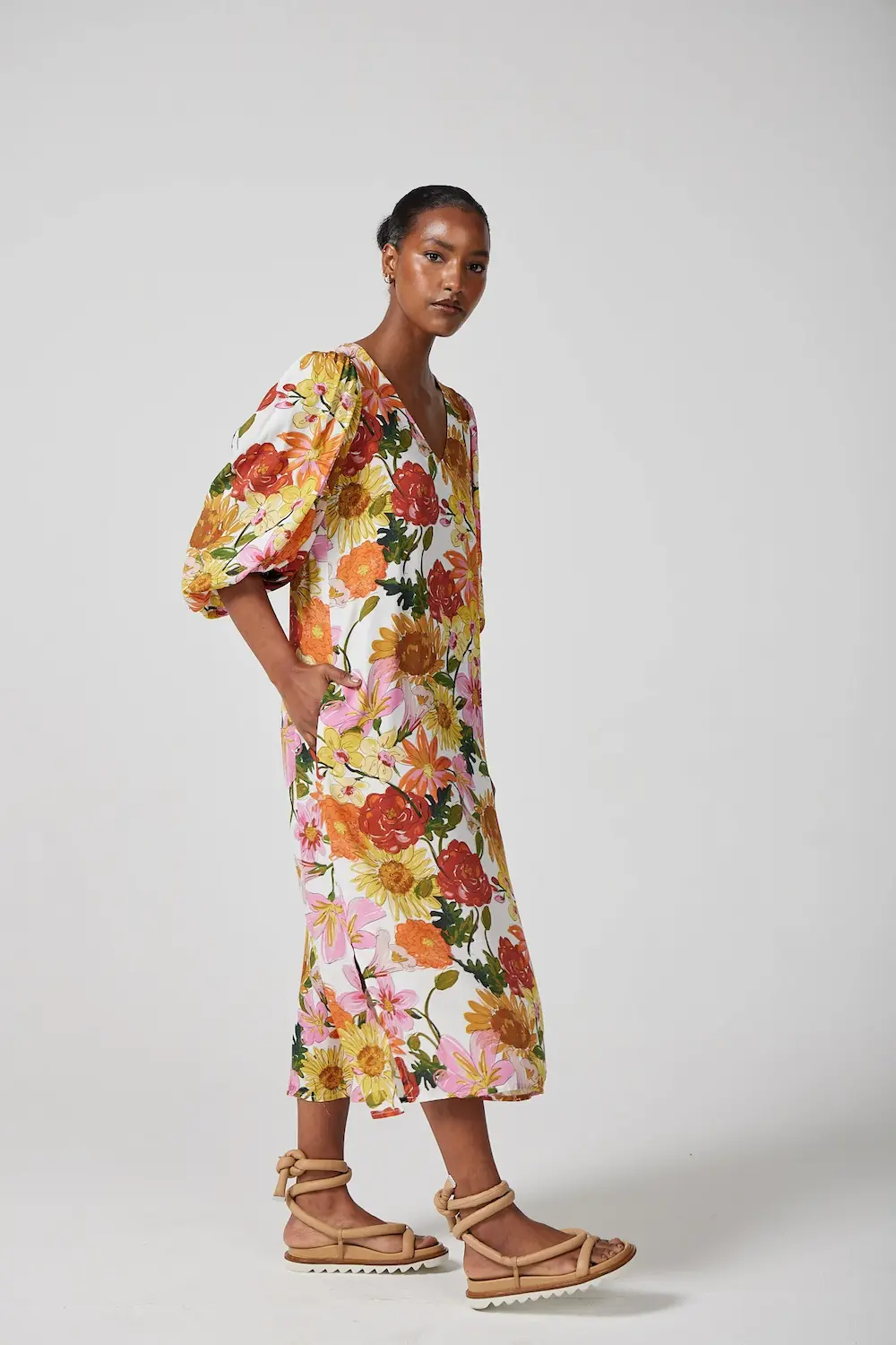 Smudj Josette Silky Shift Floral Dress - Image 5