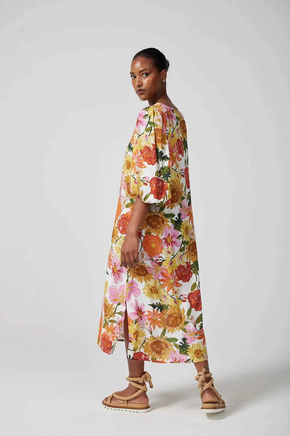 Smudj Josette Silky Shift Floral Dress - Image 3