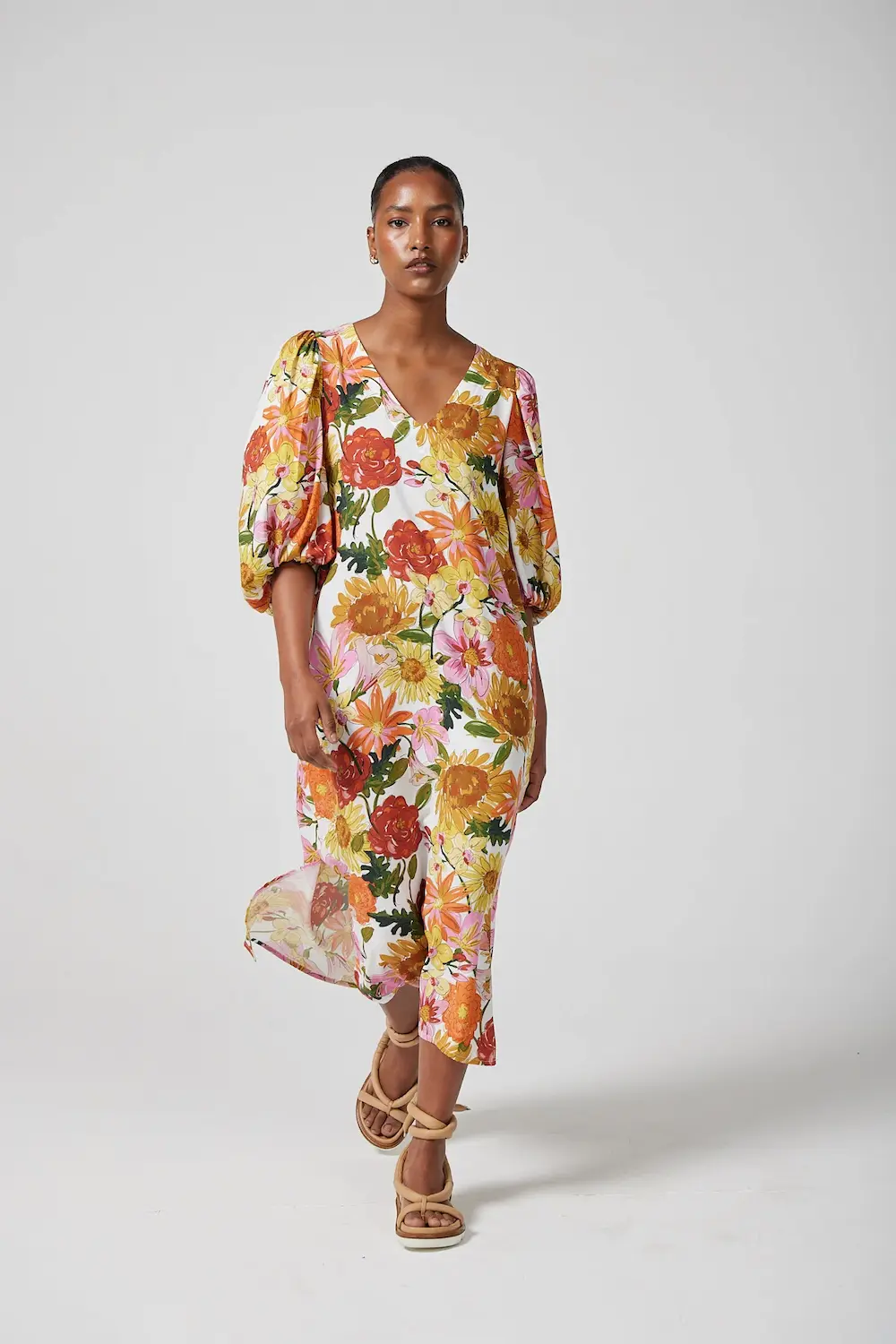 Smudj Josette Silky Shift Floral Dress - Image 6